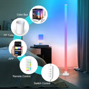 RGB Dimmable Music Sync Corner LED Floor Lamp