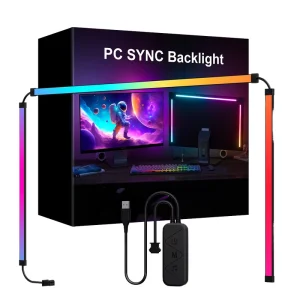 RGB Game Atmosphere Smart Decor Strings Bar 24″ 27″ 32″ 34” Computer PC Screen Monitor USB RGBIC LED Strip Sync Backlight