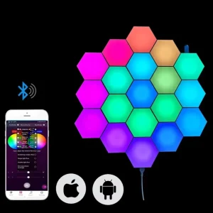 RGB Hexagon Wall LED Night Light with Motion Sensor and App Control