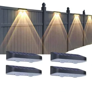 RGB IP65 Solar Wall Light Modern Outdoor Waterproof Rechargeable Color Changing LED 360 Beam Angle for Garden Patio Yard Decor