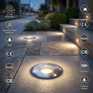 RGB IP68 Waterproof Professional DMX SS Landscape Dimmable 12V/24V Ground Recessed Garden LED Underground Light