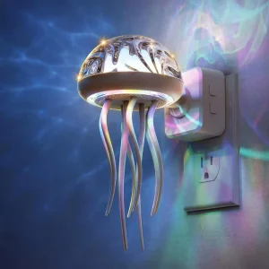 RGB Jellyfish Projector Night Light Dusk-to-Dawn Sensor 180° Dynamic Rotating