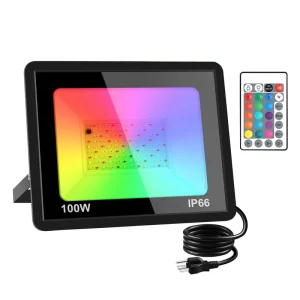 RGB LED Flood Light with Remote Control Color Changing Stage and Landscape Lighting for Party and Garden