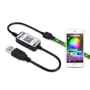 RGB LED Music Strip Light Controller USB 5V & DC 5V 24V 1600 Million Color App Dimmer USB & DC5V 24V Led Strip Controller