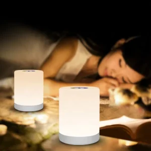 RGB LED Night Light for Kids Portable Bedside Lamp Touch Control USB Rechargeable
