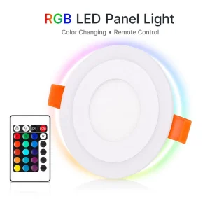 RGB LED Panel Ceiling Light, Square Recessed or Surface Mounted, 3+3W 6+3W 12+4W 18+6W, Color Changing Downlight