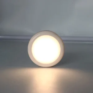 RGB LED Puck Cabinet Light with Remote Control, Battery Powered, Dimmable, Multicolor