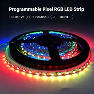 RGB LED Strip 12V S-Type Pixel RGB 90D WS2815 Programmable Addressable