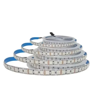 RGB LED Strip 5050 with Adhesive Backing for Outdoor Use, Smartphone App Control, CRI80, 50000-Hour Lifespan