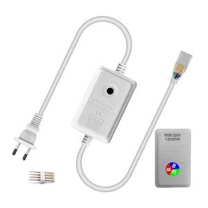 RGB LED Strip Controller 220V 1200W 4-Wire 3-Channel PWM Dimmer for 5050 and 2835 Lighting