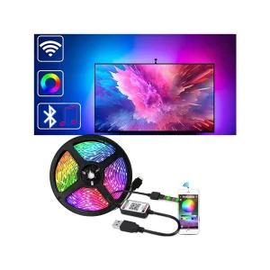 RGB LED Strip Light 5050 PVC Christmas Indoor Ambient Decoration 12V USB App-Controlled Dimmable