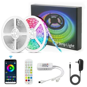 RGB LED Strip Light Music Sync Color-Changing Bluetooth APP Remote Control Bedroom