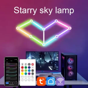 RGB LED Wall Lamp with USB Power, White Shade, App Control for Indoor Hotel and Bedroom Use