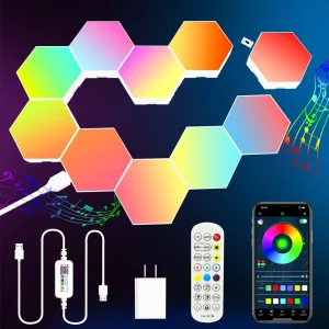 RGB Light LED Hexagonal Lamps Modular Sensitive Lighting Magnetic DIY Creative Decoration Wall Lamp LED Night Light
