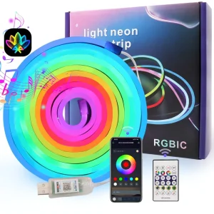 RGB Neon LED Strip Light with USB 5V App Control IP65 Dimmable
