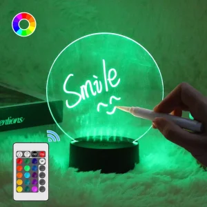 RGB Night Light Oval LED Table Lamp With Christmas Gift Dimmer Switch DIY Acrylic Lamp