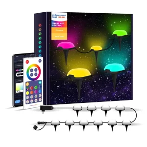 RGB Outdoor LED Lawn Lamp with IP66 App Voice Remote Control for Garden Yard