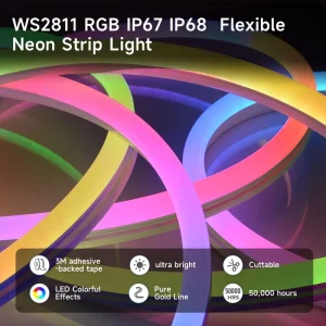 RGB Pixel Waterproof 2811 Neon Flexible Addressable WS2812B 12V RGB LED Strip Light