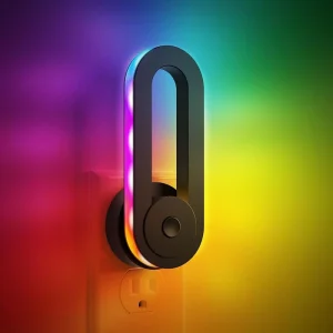 RGB Plug-In Rotatable LED Night Light with Dusk-to-Dawn Sensor for Bedroom