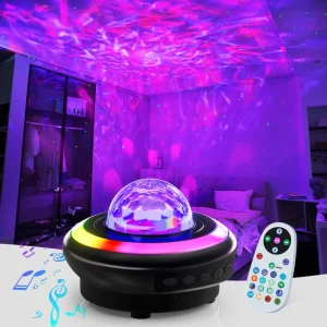 RGB Projector Desk Lamp USB Rechargeable Music Speaker LED Table Lamp