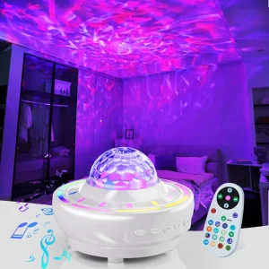 RGB Projector Night Light USB Rechargeable Table Lamp Music Speaker LED Smart Light