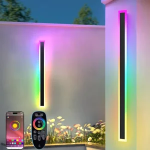 RGB RGBCW Dimmable Waterproof Long Wall Light, Remote and App Control, Indoor and Outdoor
