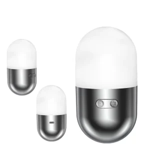 RGB Rechargeable LED Camping Lights Modern Mini Tumbler Night Lamp for Bedroom & Outdoor ABS Material Battery Powered