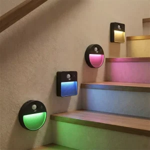 RGB Rechargeable LED Staircase Night Light Dimmable Touch Control Motion Sensor 750mAh Battery USB
