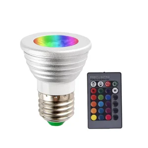 RGB Remote Control Mini LED Spotlight Household Lighting E27 3W Changeable Colors LED Bulbs CE RoHS Certified 90 CRI 100 240V