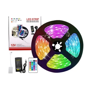 RGB SMD5050 Flexible LED Strip Light, 5M, 60 LEDs/m, IP65, Cuttable, Tricolor