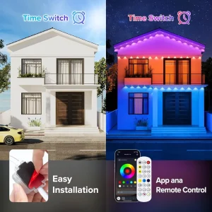 RGB Smart App Control LED Permanent Outdoor Lights Waterproof Christmas Decorative Lighting Factory Direct