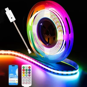 RGB Smart IC COB LED Strip Light 5V USB 420 LEDs/m Color-Chasing Flexible App Control Music Sync