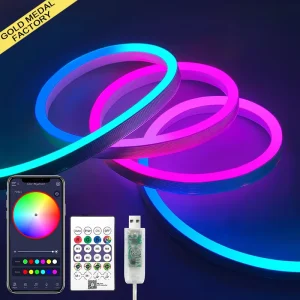 RGB Smart IC USB Neon Led Strip Lights Multicolor LED Flexible Rope Tape Light for TV Bedroom Kitchen Wall Indoor Outdoor Decor