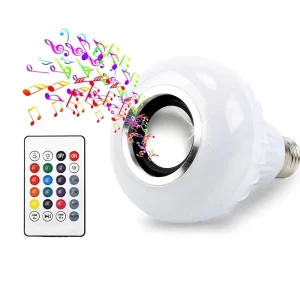RGB Smart LED Bulb Colorful Lamp with Speaker Remote Control E27 Base AC RoHS Landscape Use