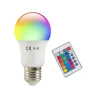 RGB Smart LED Light Bulb E27 B22 5W 7W 8W A60 Multicolor Remote Control ROHS CE
