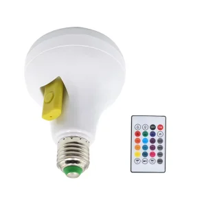 RGB Smart LED Light Bulb with Wireless Speaker, E27 Base, Remote Control, Dimmable