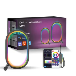 RGB Smart LED Night Light Modern Desk Lamp WiFi-Controlled for Bedroom Living Room and Game Room