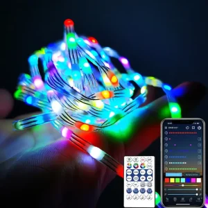 RGB Smart Remote Control Waterproof Outdoor Lawn Christmas LED String Lights