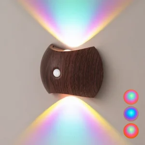 RGB Sunset LED Wall Light Motion Sensor Wireless Bedside Night Light USB Rechargeable