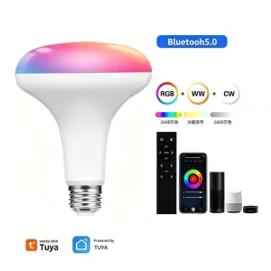 RGB+CCT Dimmable 2.4G WiFi Aluminum PC Smart LED Bulb with Remote and App Control