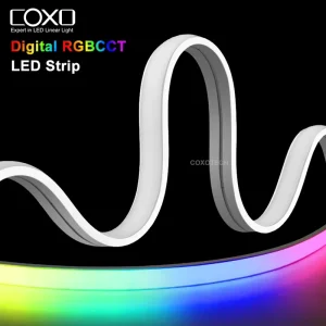 RGBCCT RGB COB LED Strip IP67 Waterproof Addressable RGBIC Tunable DC24V High Density Flexible Bedroom Under Cabinet Rope Light