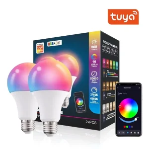 RGB+CCT Smart Light Bulb Bluetooth App and Voice Control