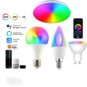 RGBCW Graffiti Timing WiFi E14 E27 Energy-Saving Voice-Control Smart LED Lamp