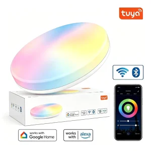 RGBCW Smart LED Ceiling Light, 2000LM, IP20, WiFi, Dimmable