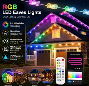 RGBIC LED Eaves Pixel Point Light IP67 Waterproof Voice, App, and WiFi Control