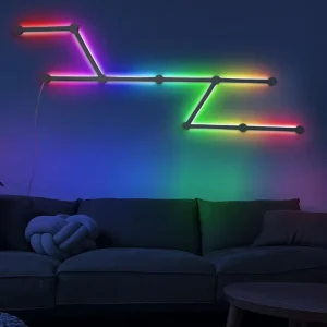 RGBIC LED Smart Home Light Bar for Gaming E Sports & Living Room Wall Lamp with Remote Control PC Material
