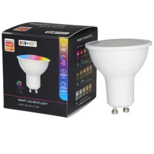 RGBW Color Changing Smart Spotlight Bulb Music Synced Alexa Google Assistant WiFi Controlled GU10 LED Track Lighting AC Powered