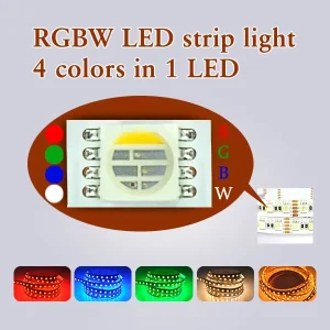 RGBW LED Strip Light 24V Waterproof IP65 App Controlled for Outdoor Garden Landscape Lighting