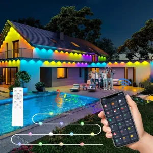 RGBWW Permanent Outdoor Lights Waterproof IP67 Pixel Holiday LED Smart Lights for House Outdoor