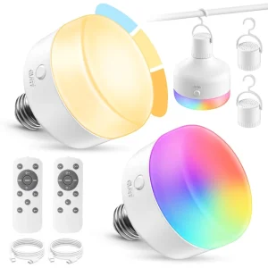 RGBWW in 1 E27 Rechargeable Light Bulb With Remote Control Dimmable Desk Lamp Night Lights for Home Decor Led Smart Bulb